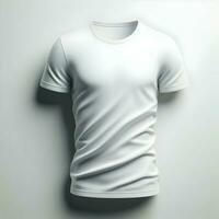 AI generated White Tshirt mockup isolated on white background photo