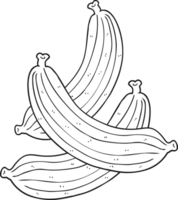 zwart en wit tekenfilm bananen png