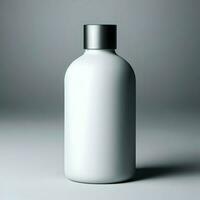 AI generated 3D illustration Rendering Aluminium Bottle on White Background Black Grey White photo