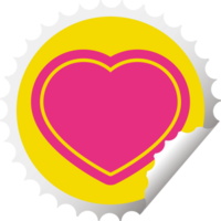 heart circular peeling sticker png