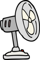 handgezeichneter Cartoon-Desktop-Fan im Doodle-Stil png