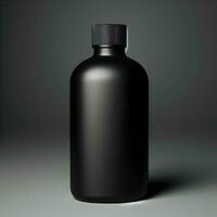 AI generated 3D illustration Rendering Aluminium Bottle on White Background Black Grey White photo