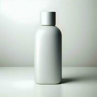 AI generated 3D illustration Rendering Aluminium Bottle on White Background Black Grey White photo