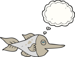 pensamento bolha desenho animado peixe-espada png