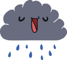 caricatura, kawaii, clima, lluvia, nube png