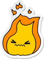 adesivo cartone animato di carino kawaii fuoco fiamma png