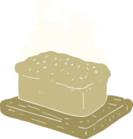 flat color illustration of a cartoon loaf of bread png