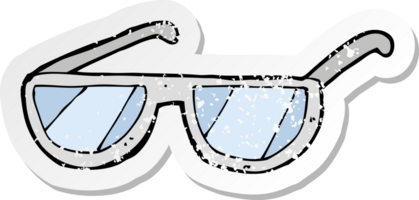 retro distressed sticker of a cartoon spectacles png