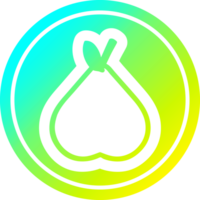 organic pear circular in cold gradient spectrum png