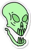 sticker cartoon doodle of a skull head png