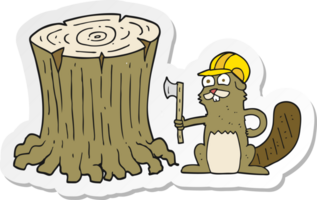 sticker of a cartoon beaver png