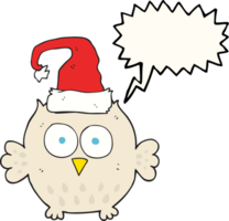 discurso bolha desenho animado coruja vestindo Natal chapéu png