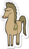 sticker van een tekenfilmpaard png