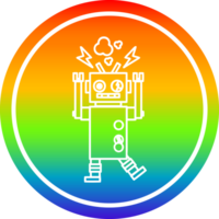 malfunctioning robot circular in rainbow spectrum png