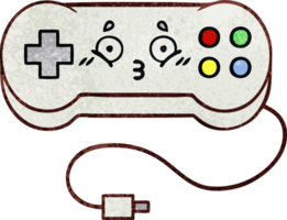 controller di gioco retrò grunge texture cartone animato png