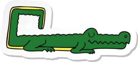 sticker of a quirky hand drawn cartoon crocodile png