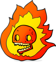 cartoon burning skull png