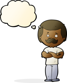 tecknad serie manlig mustasch man med trodde bubbla png