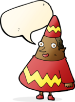 Cartoon-Elf mit Sprechblase png