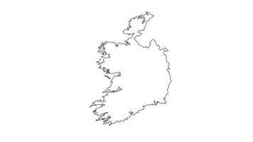 animado bosquejo de Irlanda mapa icono video