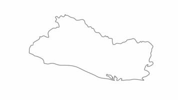 animated sketch of the map icon for the country of El savador video