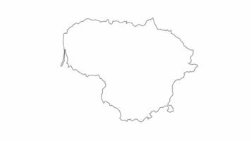 animated sketch of the map icon for the country of Lithuania video