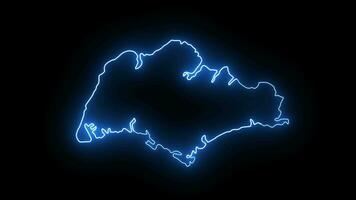 Animated Singapore map icon with a glowing neon effect video