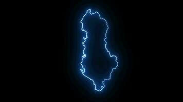 Animated Albanian country map icon with a glowing neon effect video