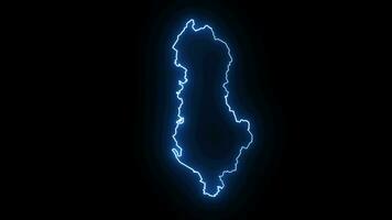 Animated Albanian country map icon with a glowing neon effect video