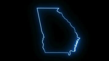 Animated Georgia map icon with a glowing neon effect video