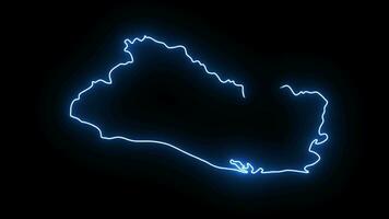 Animation of the Elsavador country map icon with a glowing neon effect video