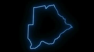 Botswana country map icon animation with a glowing neon effect video