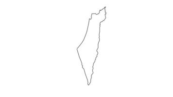 animiert skizzieren von Palästina Karte Symbol video