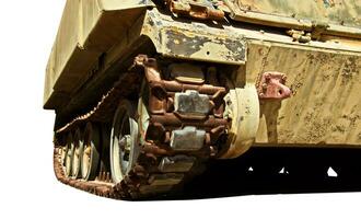 militar tanque detalles en blanco foto