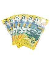 australiano dinero en blanco foto