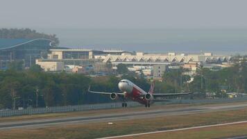 Airbus A320 AirAsia taking off at Phuket airport video