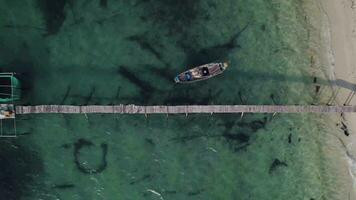 Tropical Pier Serenity   Aerial View video