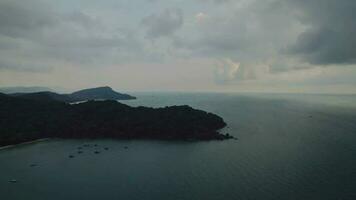 Serene Bay Amidst Forest Islands Aerial video