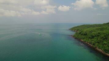 Serene Boat Journey Along Lush Coastline video