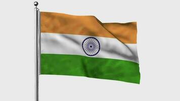 India looped flag waving in the wind with colored chroma key on transparent background remove, cycle seamless loop video