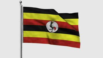 Uganda looped flag waving in the wind with colored chroma key on transparent background remove, cycle seamless loop video