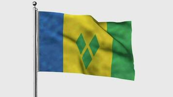 Saint Vincent looped flag waving in the wind with colored chroma key on transparent background remove, cycle seamless loop video