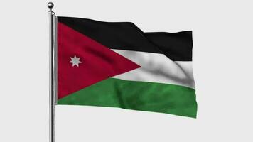 Jordan looped flag waving in the wind with colored chroma key on transparent background remove, cycle seamless loop video