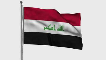 irak looped flagga vinka i de vind med färgad krom nyckel på transparent bakgrund ta bort, cykel sömlös slinga video