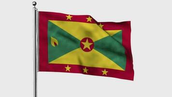 Grenada looped flag waving in the wind with colored chroma key on transparent background remove, cycle seamless loop video