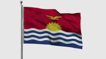 Kiribati serpenteado bandera ondulación en el viento con de colores croma llave en transparente antecedentes eliminar, ciclo sin costura lazo vídeo video