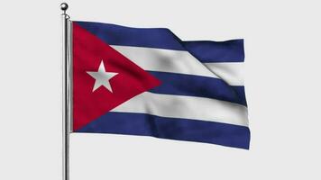 Cuba looped flag waving in the wind with colored chroma key on transparent background remove, cycle seamless loop video