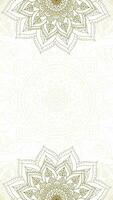 Soft Gold Lattice Mandala Ornamentation in Pale White Vertical Looping Animation Video Background