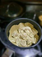 Cooking Shumai dim sum in an air fryer photo