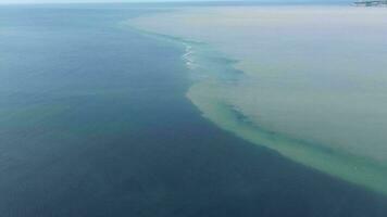 Aerial View of the Confluence of Seawater and Freshwater in the Waters of Gorontalo, Indonesia video